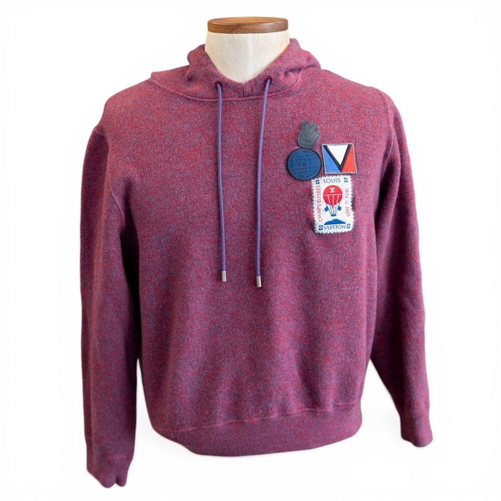Louis Vuitton 2014 Patch Hoodie – Wool Blend – Sz XXL (Fits M/L)